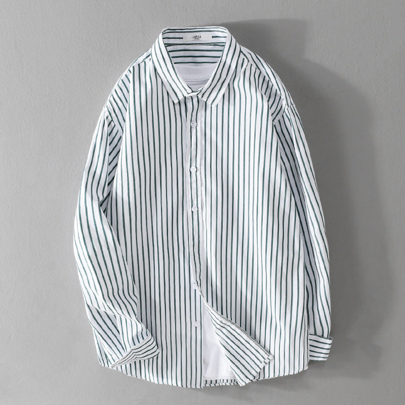 Herren Gestreiftes Oversize-Hemd aus leichter Baumwollmischung mit Kentkragen Shop Nory