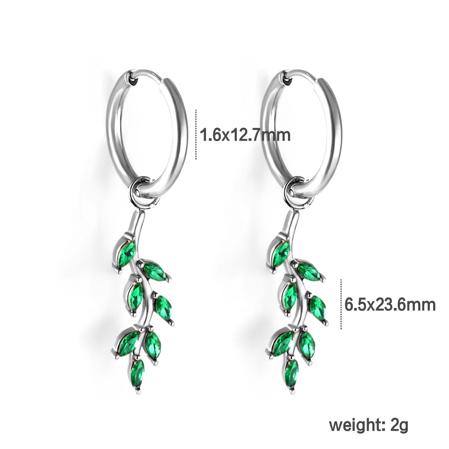 Damen Hängende Ohrstecker mit funkelndem dreieckigem Anhänger aus hochwertigem Edelstahl Shop Nory