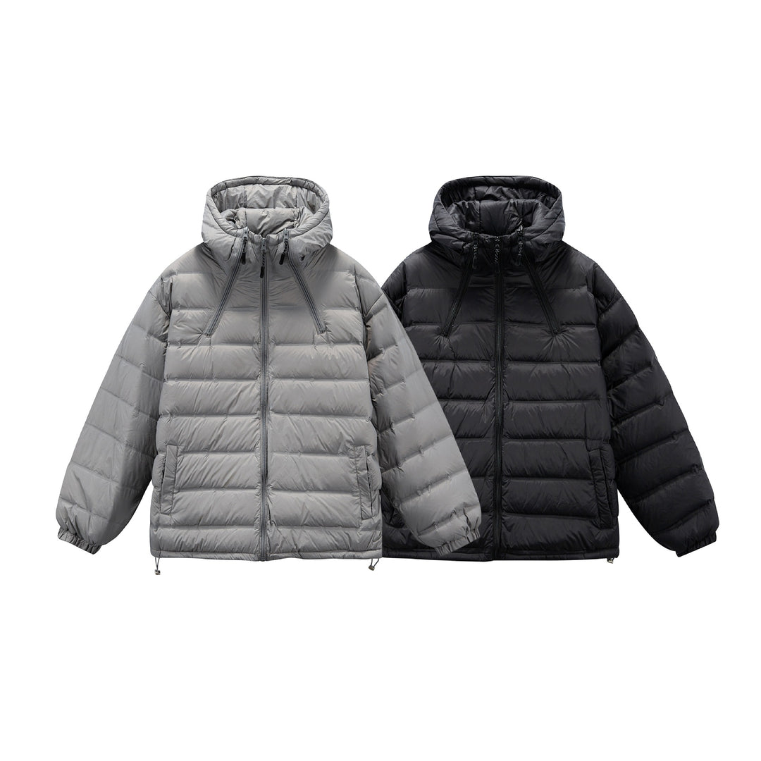 Herren Boxy-Pufferjacke mit hoher Stehkapuze, doppeltem Frontreißverschluss und Tunnelzug Shop Nory
