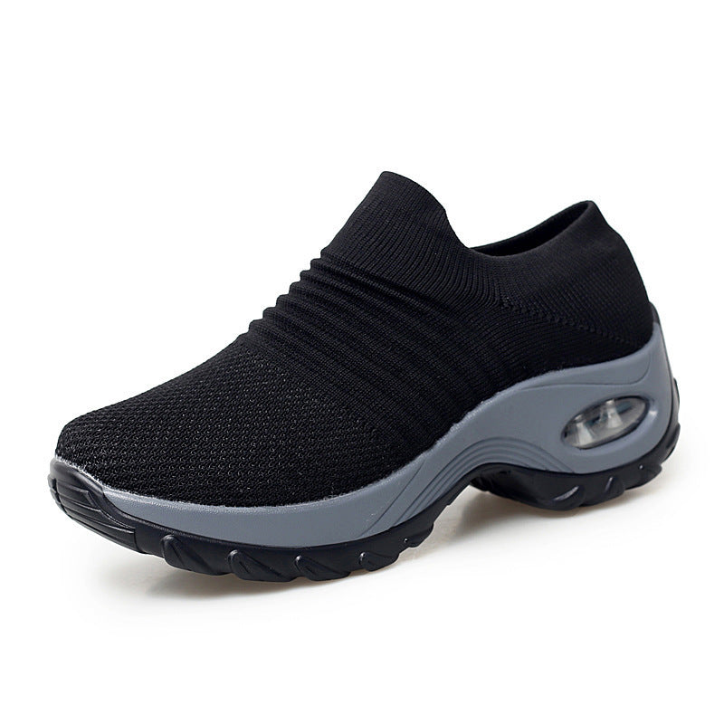 Damen Slip-On Strick-Sneaker mit sockenähnlichem Schaft und Luftkissen-Plateausohle Shopy Nory