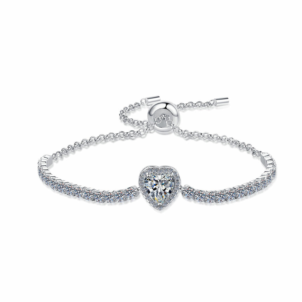 Damen Halskette mit funkelndem Herzanhänger und eleganter Zirkonia-Besatz Shop Nory