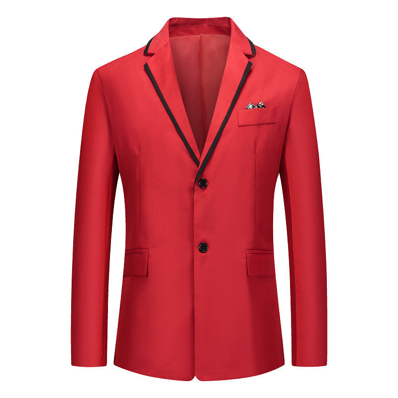 Herren eleganter smoking blazer mit kontrastierenden Details und praktischen Taschen
