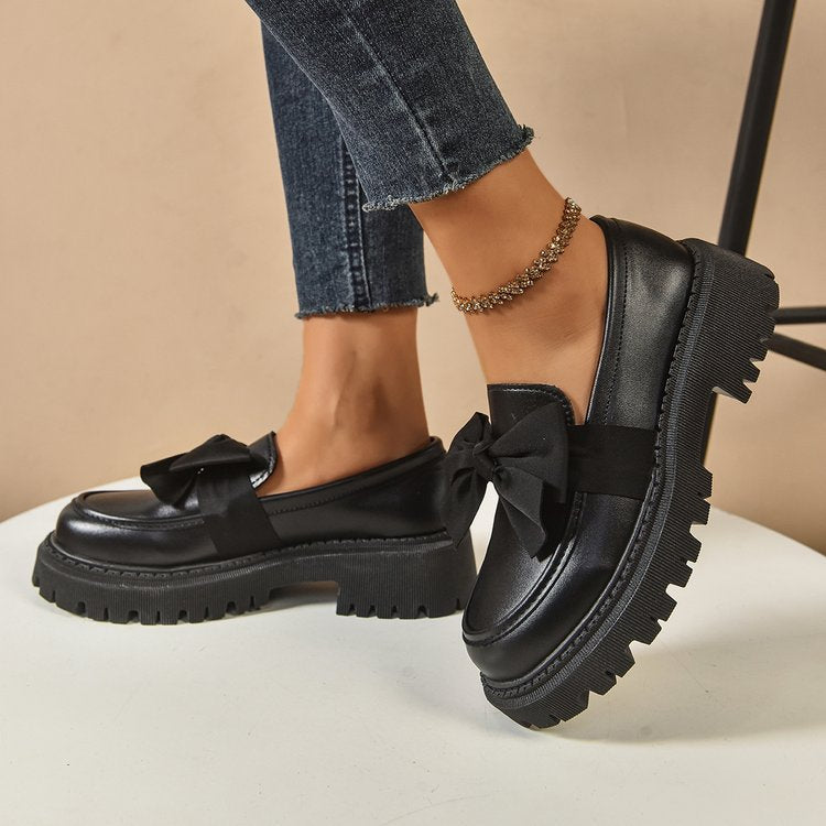 Damen Elegante Slipper mit dekorativer Schleifenverzierung und rutschfester Sohle