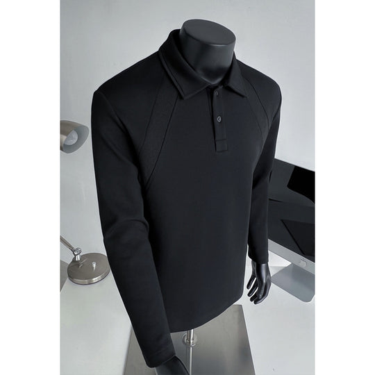 Herren Sportliches Langarm Polo-Shirt Shop Nory