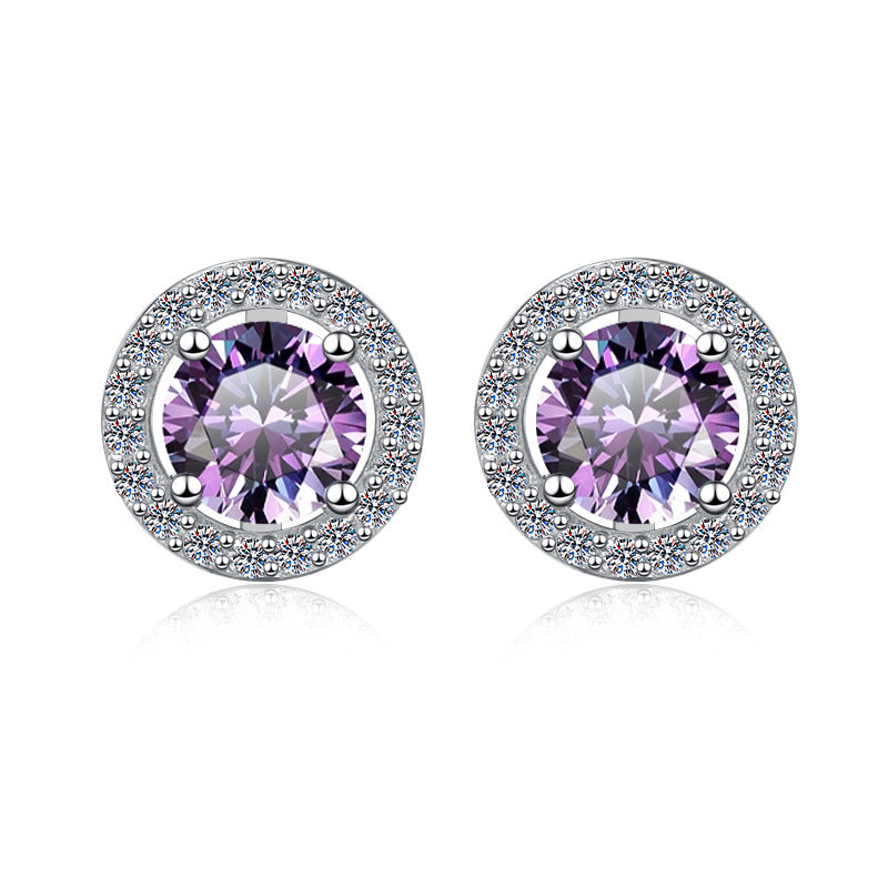 Damen-Ohrstecker mit glitzerndem Kristallbesatz und elegantem Rahmen Shop Nory