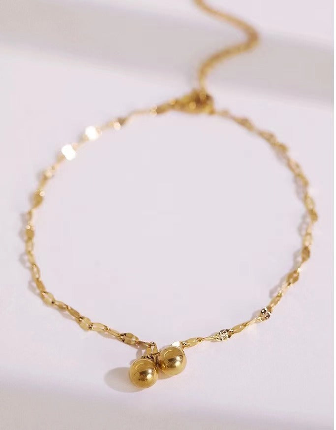 Damen Luxe Minimalistische Perlen Fußkette Shop Nory