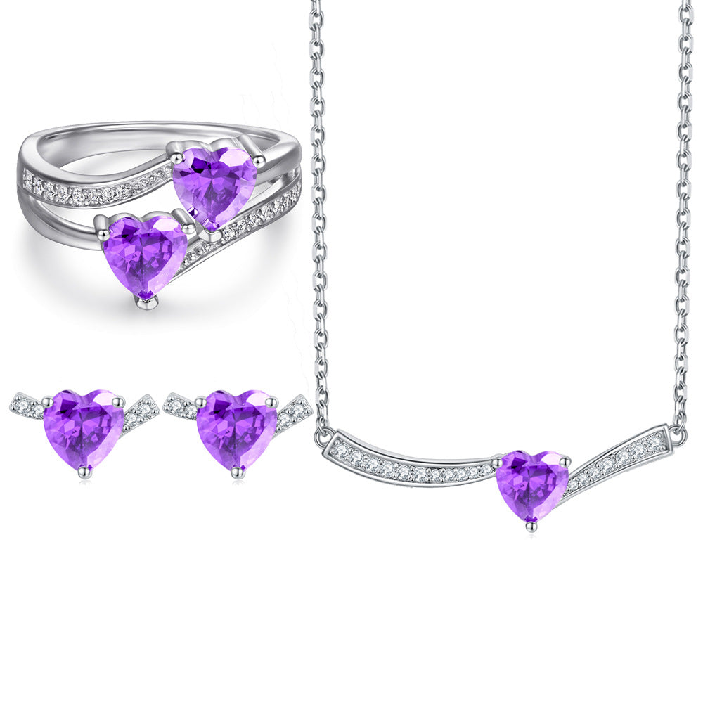 Damen Schmuckset mit elegantem Ring, Ohrringen und Halskette Shop Nory