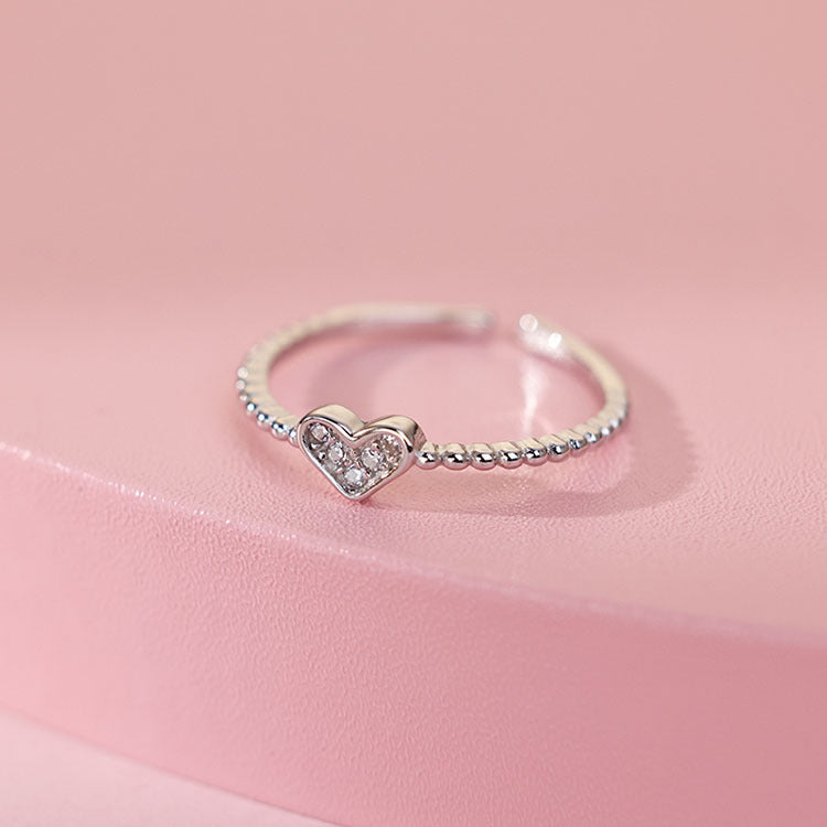 Damen Zart verliebter Ring mit Herzdesign Shop Nory