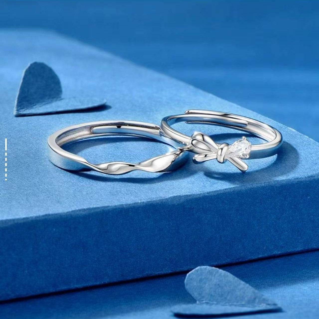 Damen Verlobungsring-Set mit eleganten Schleifen- und Wellen-Design Shop Nory