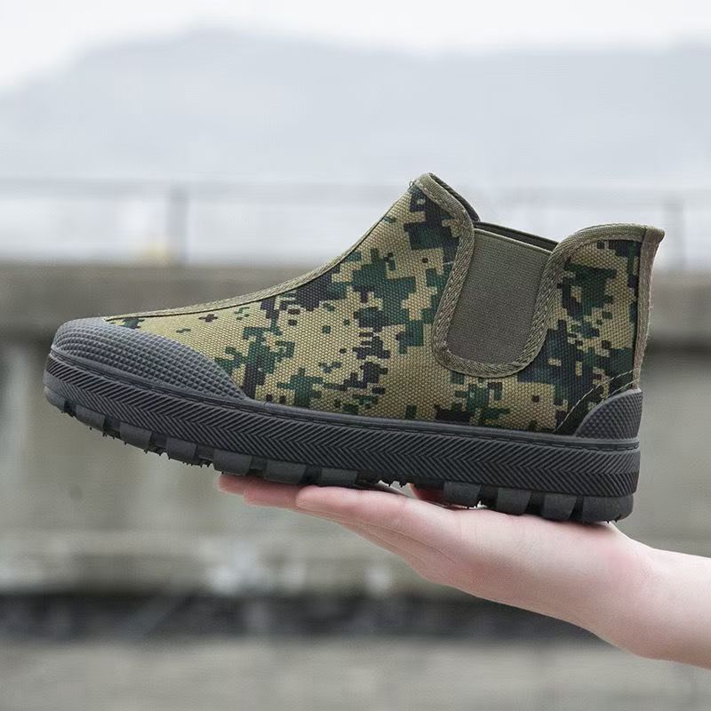 Damen robuste Gummistiefel mit rutschfester Sohle und camouflierte Oberfläche