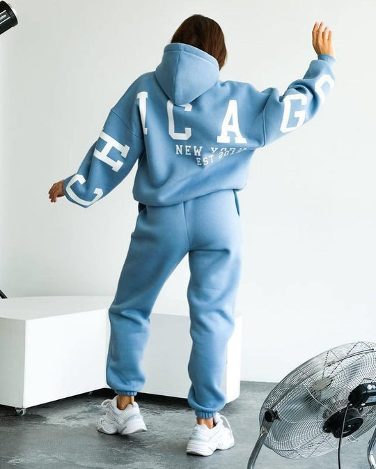 Damen Oversized Kapuzenpullover mit großflächigem Blockprint Shop Nory