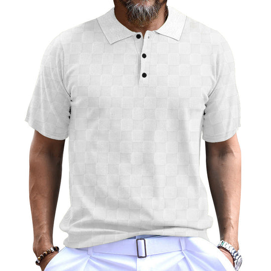 Herren Polo-Shirt mit strukturiertem Design und komfortablem Stehkragen