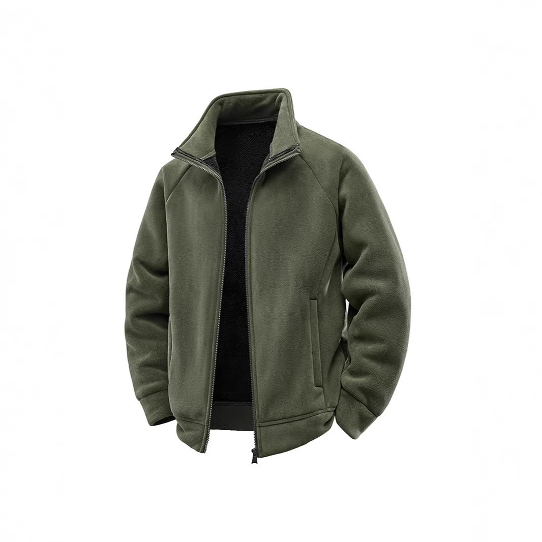 Herren Fleece-Thermojacke mit doppellagigem Teddy-Innenfutter und hohem Stehkragen Shop Nory