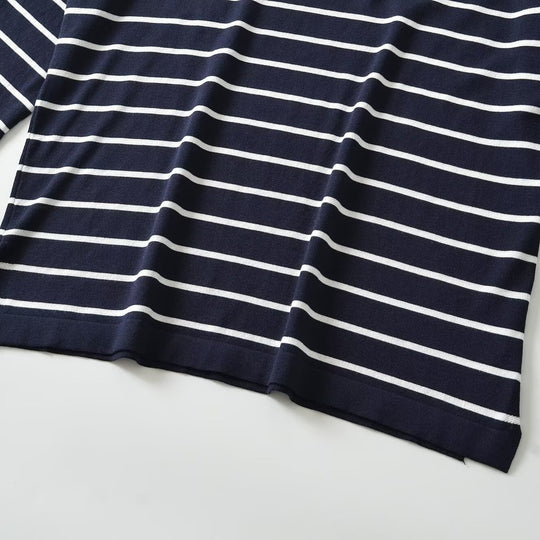 Damen Oversize-Maritime Streifenbluse mit dreiviertelärmeln Shop Nory
