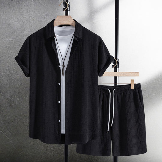 Damen Freizeitanzug mit kurzen Ärmeln und elastischen Shorts