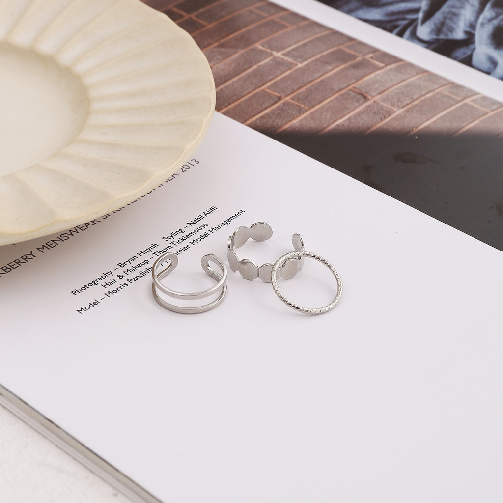 Damen Ringen-Set mit kunstvollen Herz- und minimalistischen Designs Shop Nory