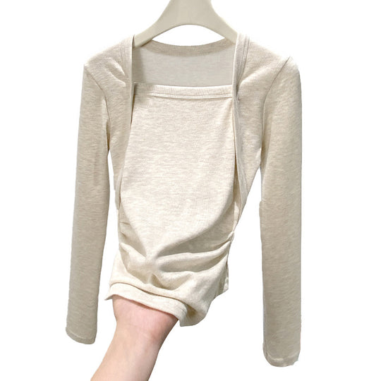 Damen Elegantes Langarmoberteil mit quadratischem Ausschnitt Shop Nory