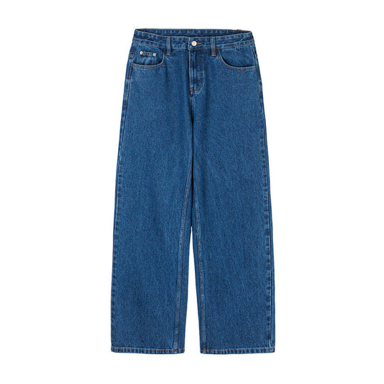 Damen Weite Denim-Jeans mit hoher Taille, geradem Bein und Fünf-Taschen-Design Shop Nory