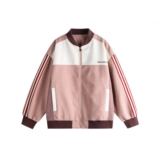 Unisex Kurz geschnittene Boxy‑Bomberjacke im Sportline‑Style mit durchgehendem Reißverschluss, kontrastierenden Streifenärmeln und gerippten Bündchen Shop Nory