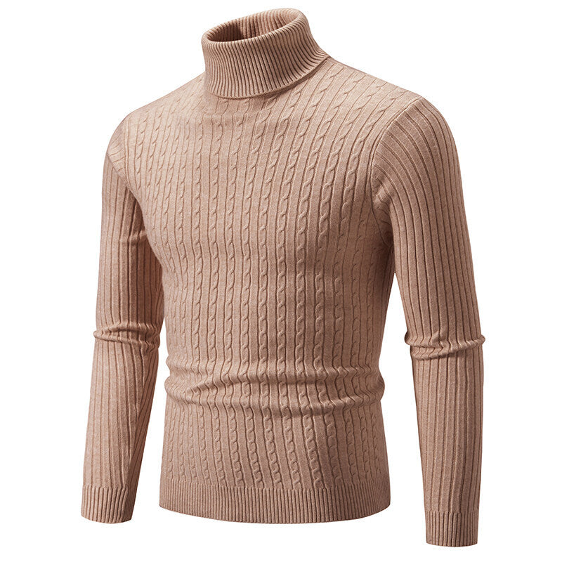 Herren Rollkragenpullover mit Zopfstrick und schlanker Passform Shop Nory