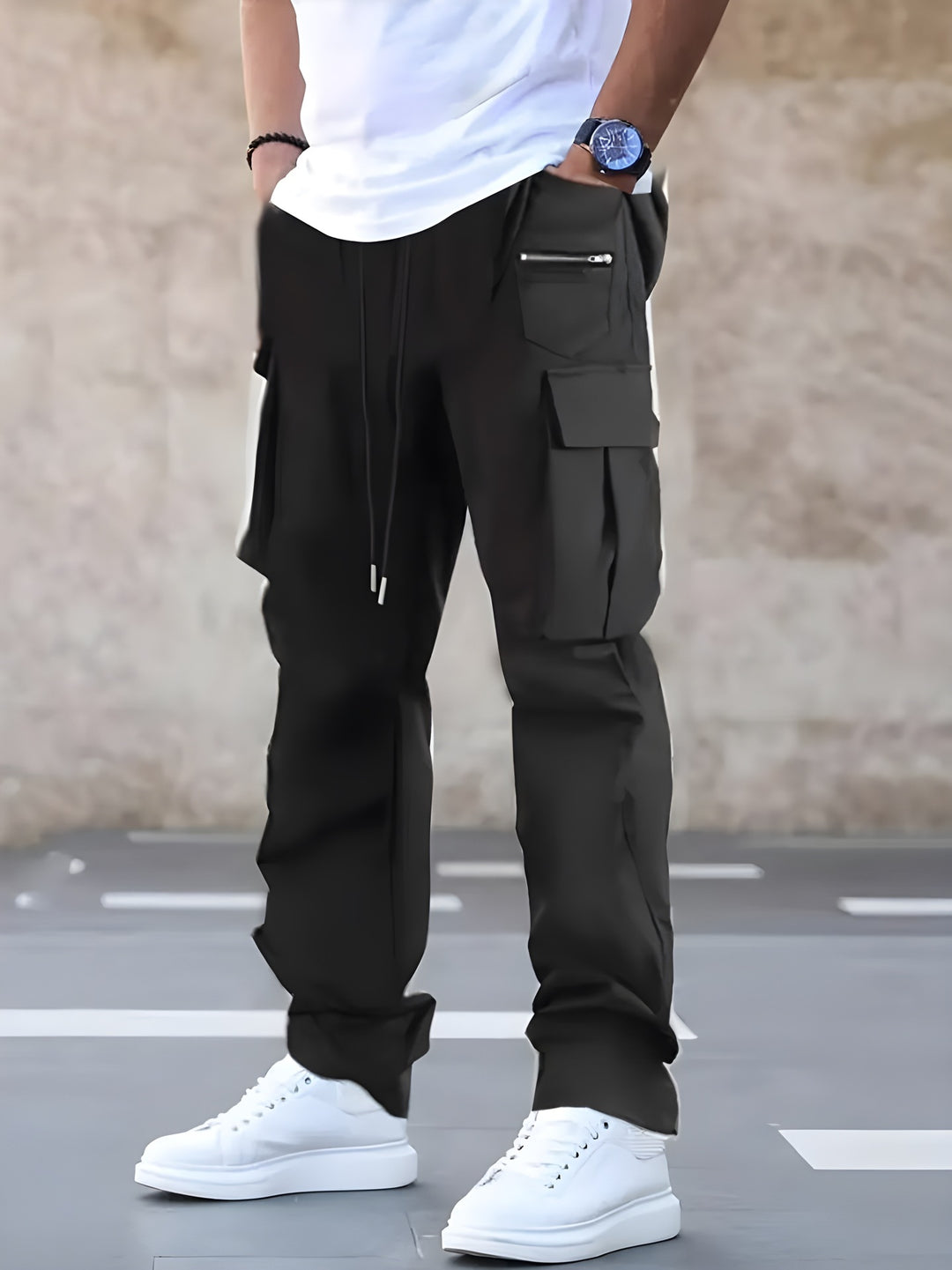 Herren Cargo-Jogginghose mit Multifachtaschen und Kordelzugbund Shop Nory