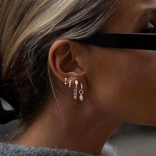 Damen Ohrhänger Set mit funkelnden Zirkonia und elegantem Design Shop Nory