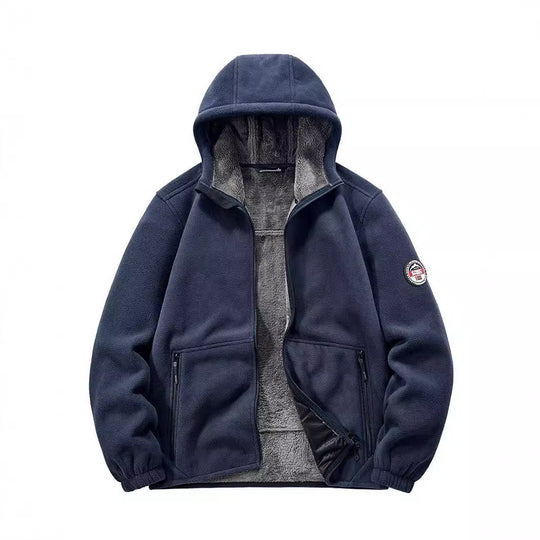Herren Isolierte Fleece-Hoodiejacke mit Sherpa-Innenfutter und Zwei-Wege-Reißverschluss Shop Nory