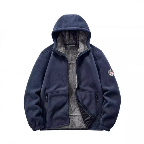 Herren Isolierte Fleece-Hoodiejacke mit Sherpa-Innenfutter und Zwei-Wege-Reißverschluss Shop Nory
