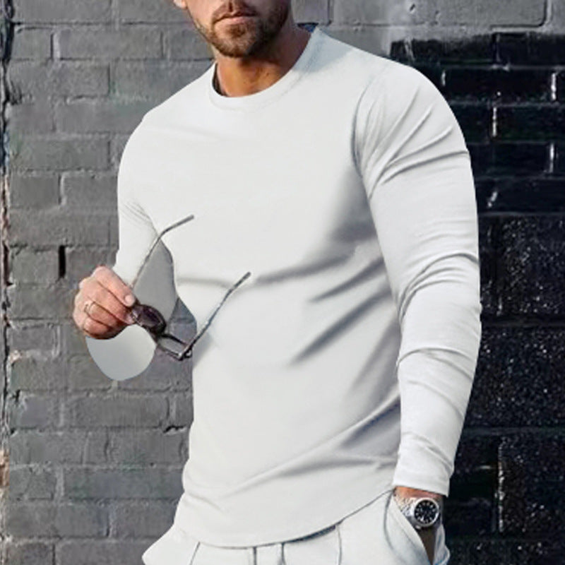 Herren langärmliges T-Shirt mit modischem Schnitt und hochwertigem Baumwollmix
