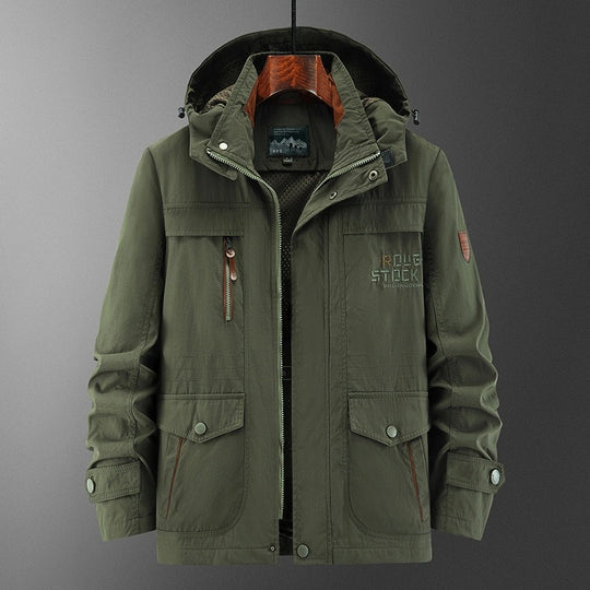 Herren Wetterfeste Utility-Fieldjacke mit Kapuze, Mesh-Futter und Multifunktions-Taschen Shop Nory