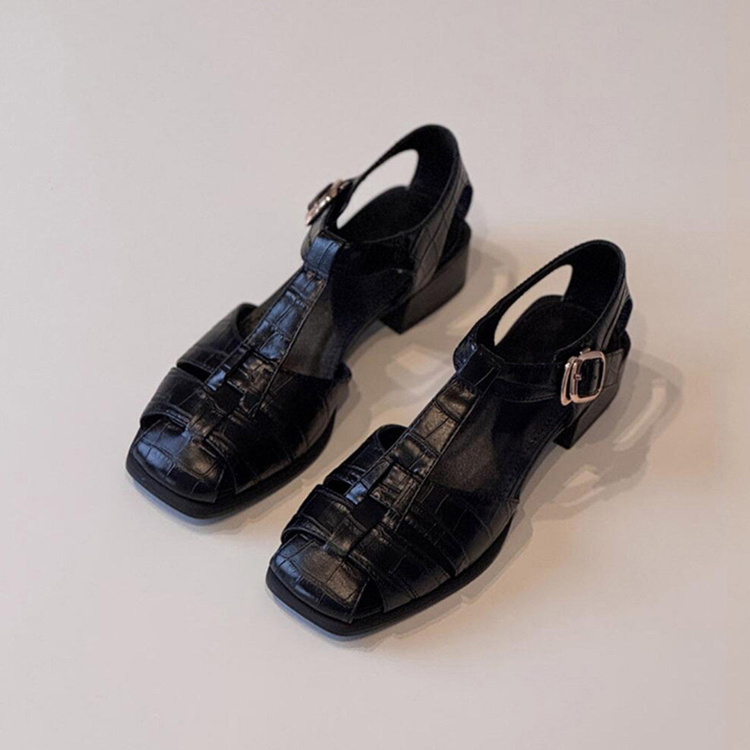Damen Slingback Sandalen mit stilvollem Krokodillederdesign Shopnory