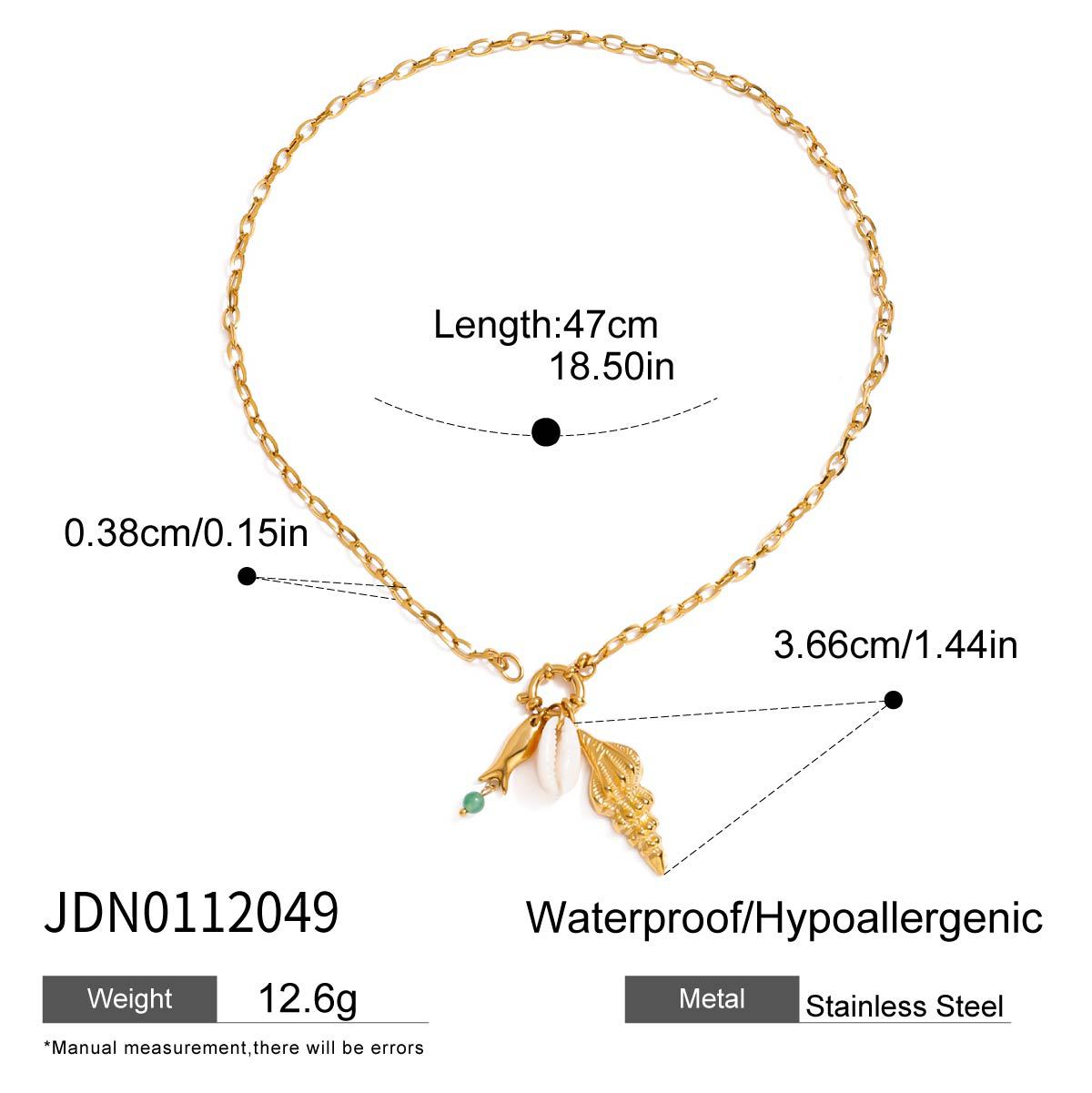 Damen Halskette mit maritimem Muschel-Design aus hypoallergenem Edelstahl Shop Nory