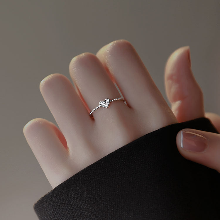 Damen Zart verliebter Ring mit Herzdesign Shop Nory