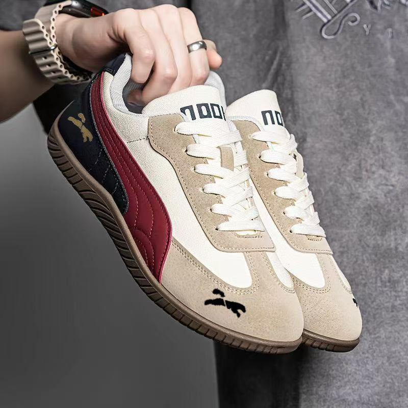 Herren Retro-Lowtop-Sneaker aus Wildlederimitat mit kontrastierendem Seitenstreifen und profilierter Gummisohle Shop Nory