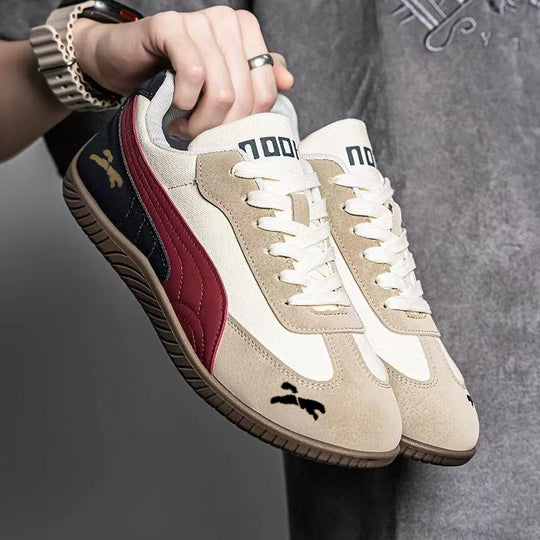 Herren Retro-Lowtop-Sneaker aus Wildlederimitat mit kontrastierendem Seitenstreifen und profilierter Gummisohle Shop Nory