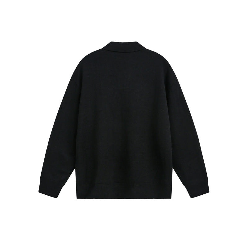 Herren Lockerer Strick-Polo-Pullover mit Knopfblende und Oversize-Schnitt Shop Nory