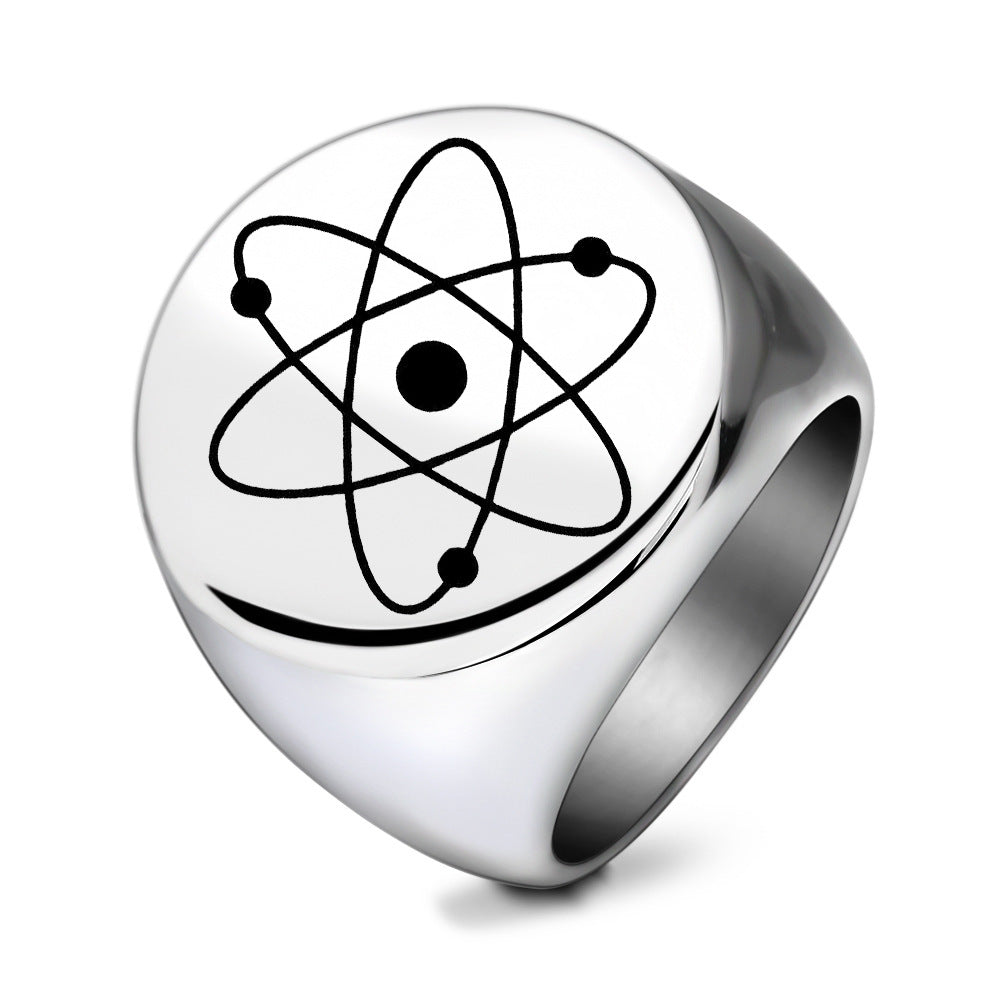 Herren Siegelring mit kreativem Atomdesign Shop Nory