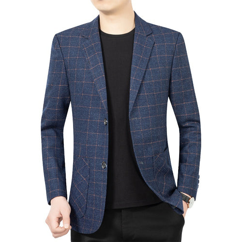 Herren Kariertes Slim-Fit Sakko aus Wollmischung Shop Nory