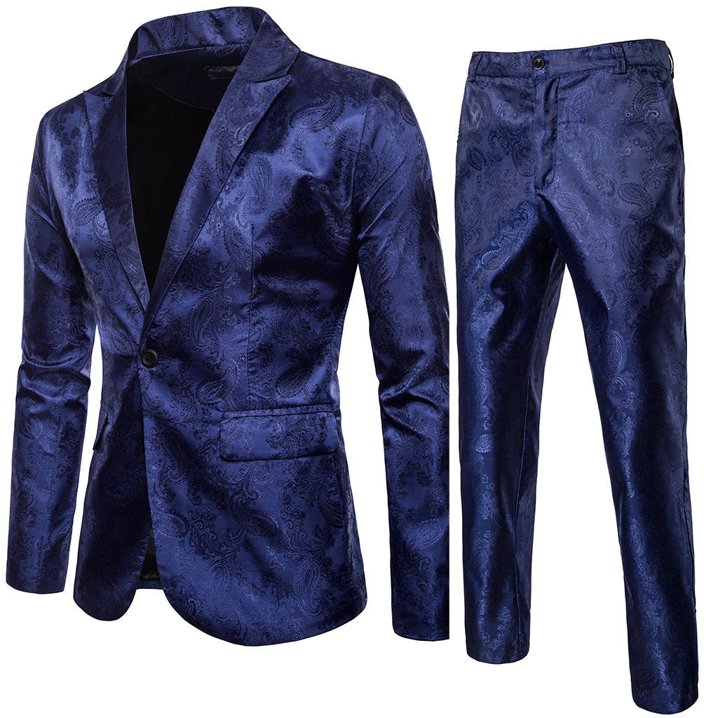 Herren elegantes Anzug-Set mit feinem Paisleymuster