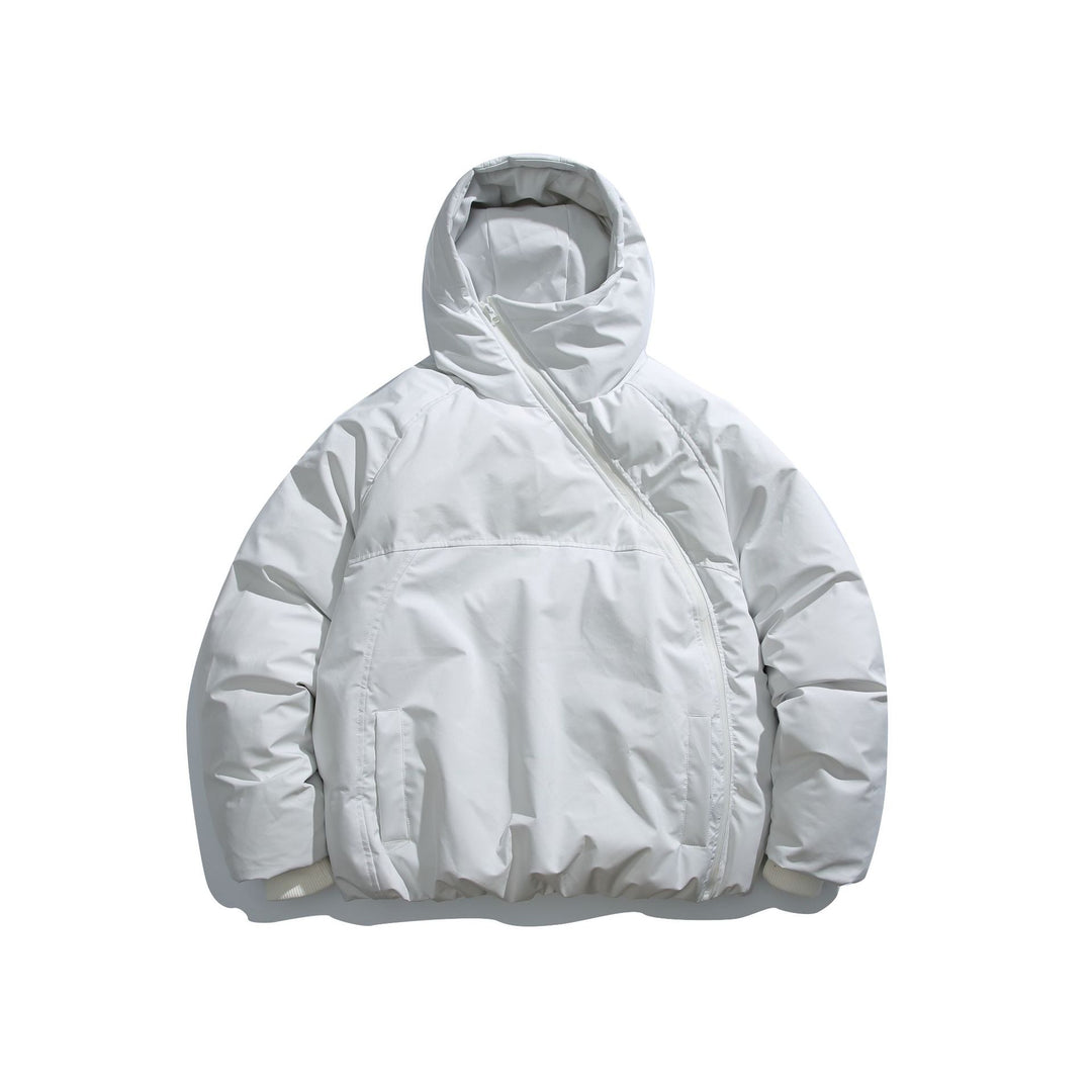 Unisex Kurz geschnittener asymmetrischer Steppparka mit Kapuze und Thermo‑Isolierung Shop Nory