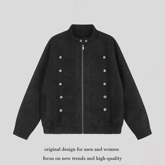 Damen Militärinspirierte Oversize-Jacke mit Stehkragen und Zierknopfreihe Shop Nory