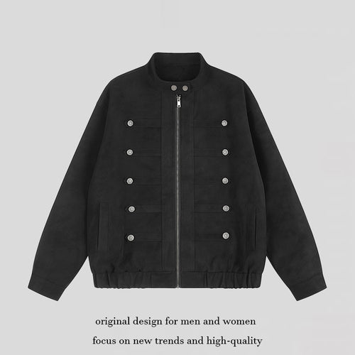Damen Militärinspirierte Oversize-Jacke mit Stehkragen und Zierknopfreihe Shop Nory