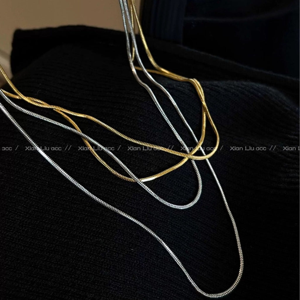 Damen mehrlagige Halskette mit elegantem Design und feinen Silberakzenten Shop Nory