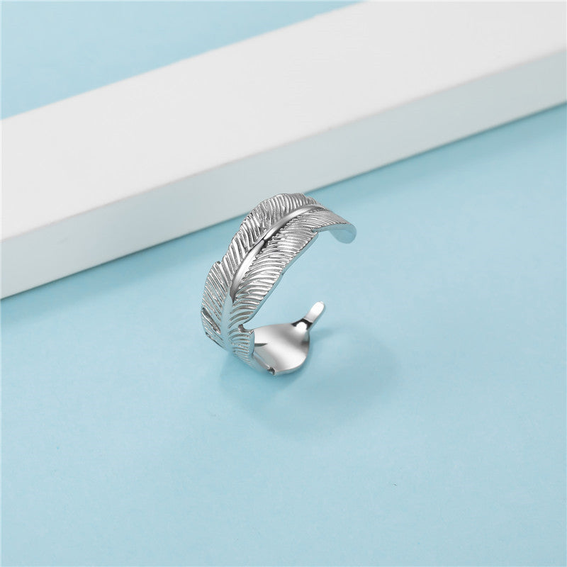 Damen Ring mit romantischem Federmotiv Shop Nory