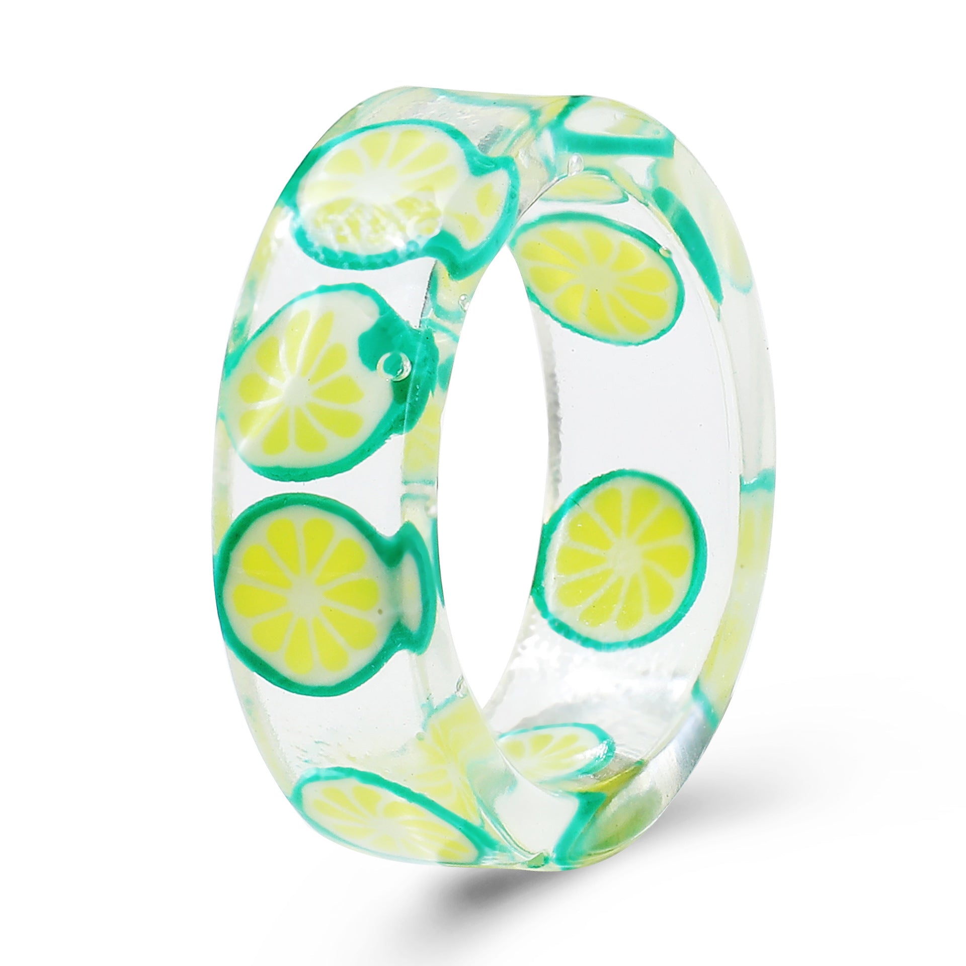 Damenring aus hochwertigem Acryl mit stilvollem Citrus-Design Shop Nory