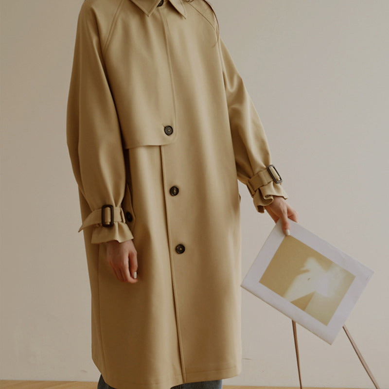 Damen Modische Trenchjacke mit breitem Kragen Shop Nory
