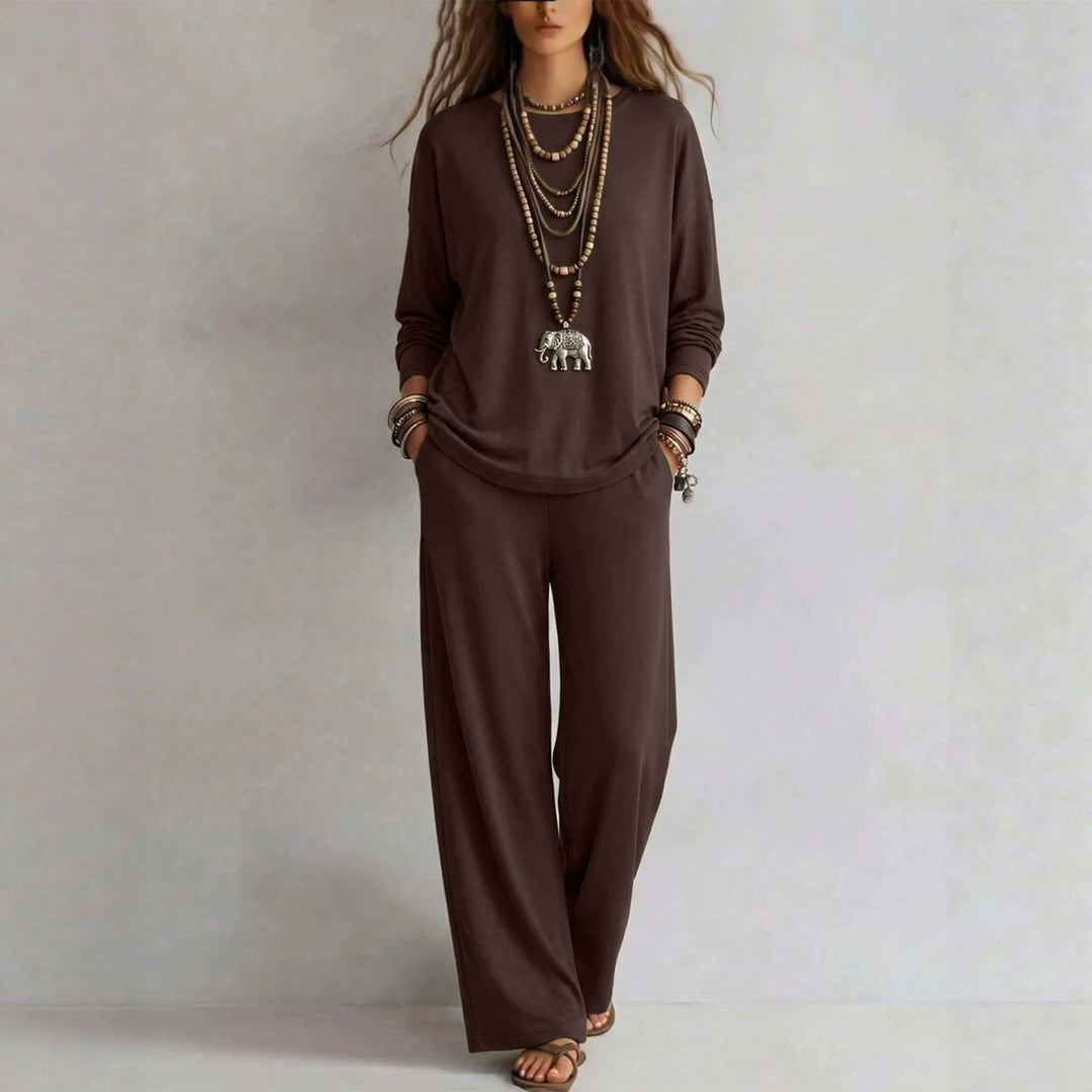 Damen Loungewear-Set mit weitem Bund und Oversize-Langarmshirt Shop Nory