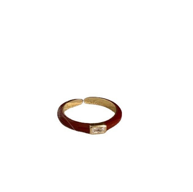 Damen Offener Ring mit quadratischem Zirkonia und elegantem Design Shop Nory