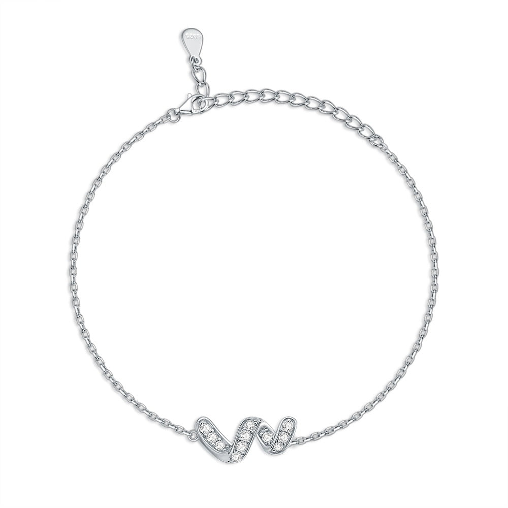 Damenarmband mit funkelndem Zirkonia und modernem Wellenmuster Shop Nory