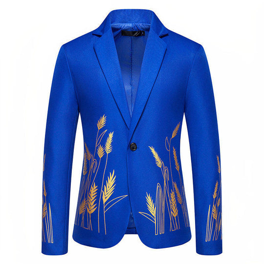 Herren eleganter Blazer mit floralen Stickereien